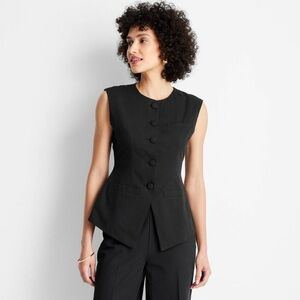 NWT Women’s Sleeveless Button-Front Waistcoat Future Collective w/ Jeneè Naylor